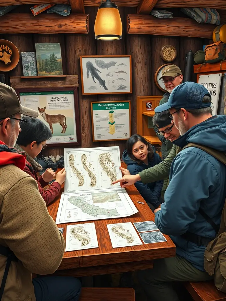 A photo of a community workshop on responsible hunting practices, highlighting the educational initiatives of ASSOCIATION COMMUNALE DE CHASSE AGREEE D'ORADOUR.