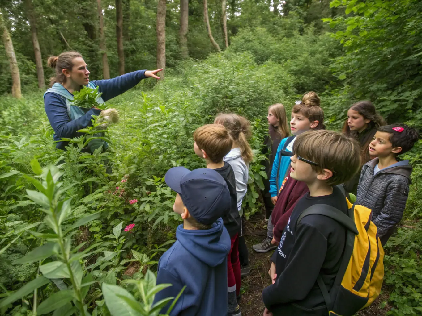 A group of children participating in an educational workshop about wildlife conservation, organized by ASSOCIATION COMMUNALE DE CHASSE AGREEE D'ORADOUR.